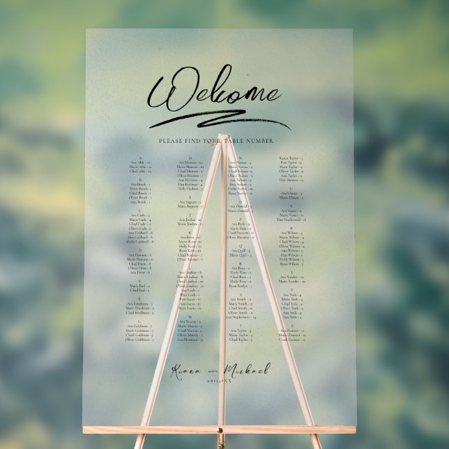 Love Calligraphy Welcome Seating Chart B&W ID940 (Neutral)