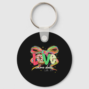 Love Came Down Coquette Bow Christian Christmas Ba Key Ring