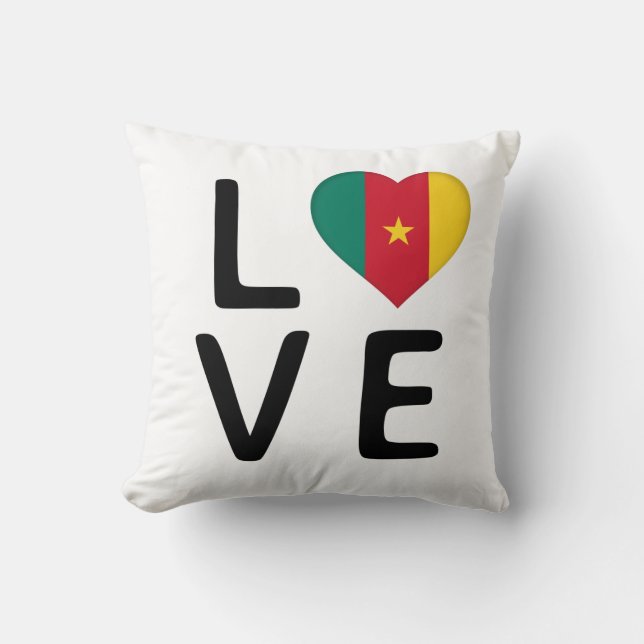 Love - Cameroon Flag Cushion (Front)