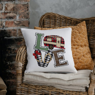 Love Camping Modern Christmas Camper Flip Flops Cushion