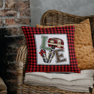 Love Camping Modern Christmas Camper Flip Flops Cushion