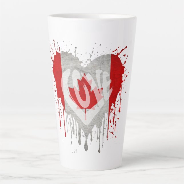 Love Canada Flag Latte Mug (Front)
