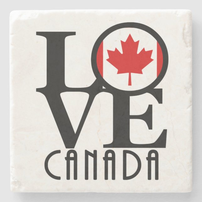 LOVE Canada Stone Coaster (Front)