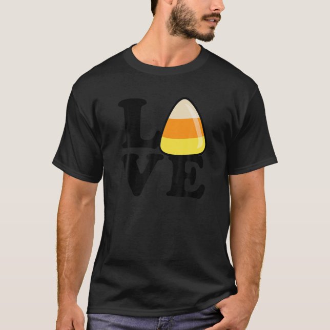 Love Candy Corn Funny Halloween T-Shirt (Front)