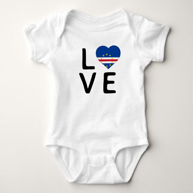 Love - Cape Verde Flag Baby Bodysuit (Front)