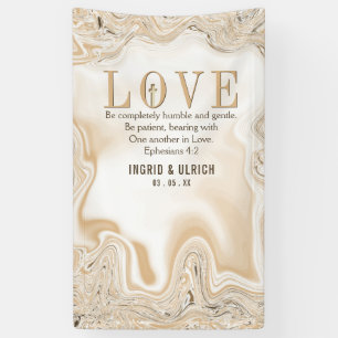 Love Caramel Marble Swirl Scripture Ephesians 4:2 Banner
