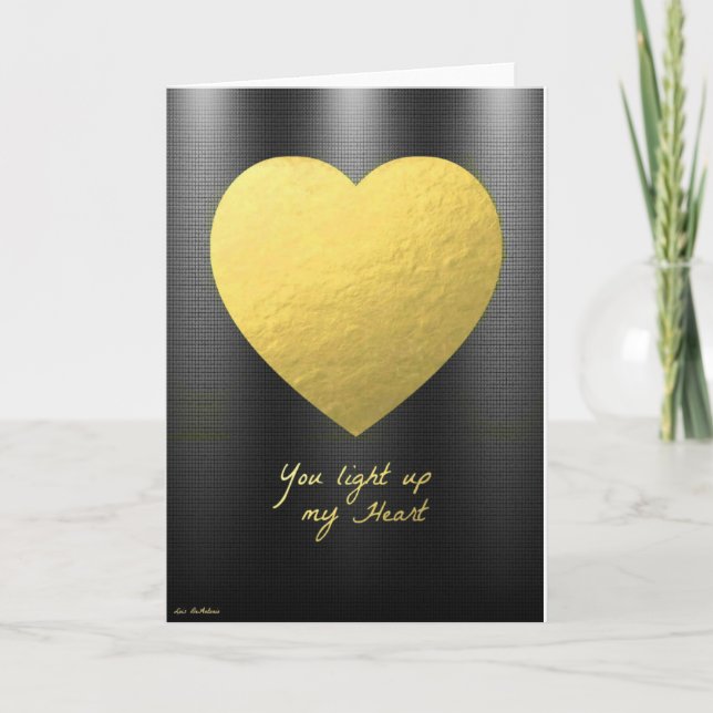 Love Card Boyfriend greeting card Gold Heart Card (Front)