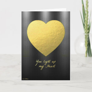 Love Card Boyfriend greeting card Gold Heart Card