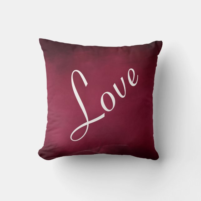 Love Carmine Red Soft Pastel Colour Tone Cushion (Front)