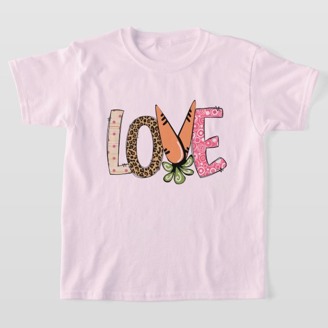Love Carrot Easter Design T-Shirt (Laydown)
