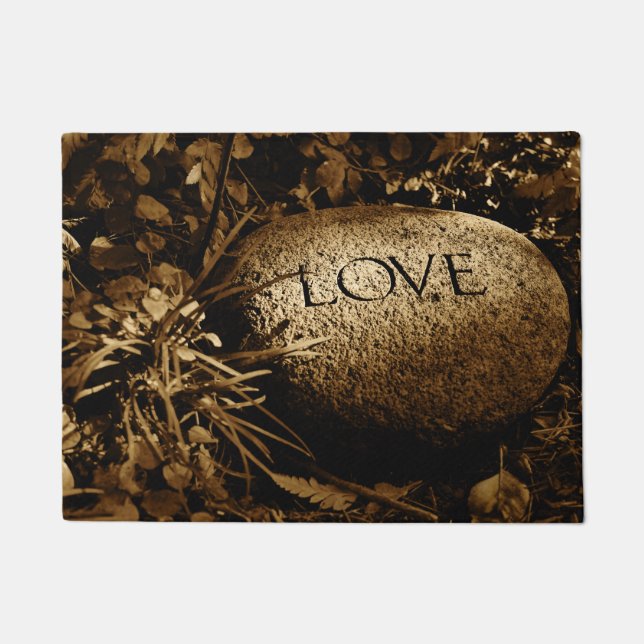 "Love" Carved Stone Doormat (Front)