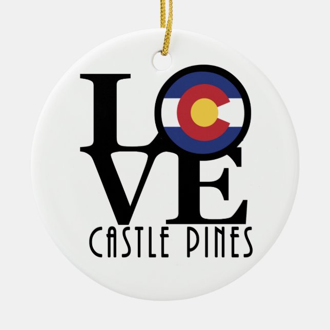 LOVE Castle Pines Ceramic Tree Decoration (Front)