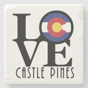 LOVE Castle Pines Colorado Stone Coaster