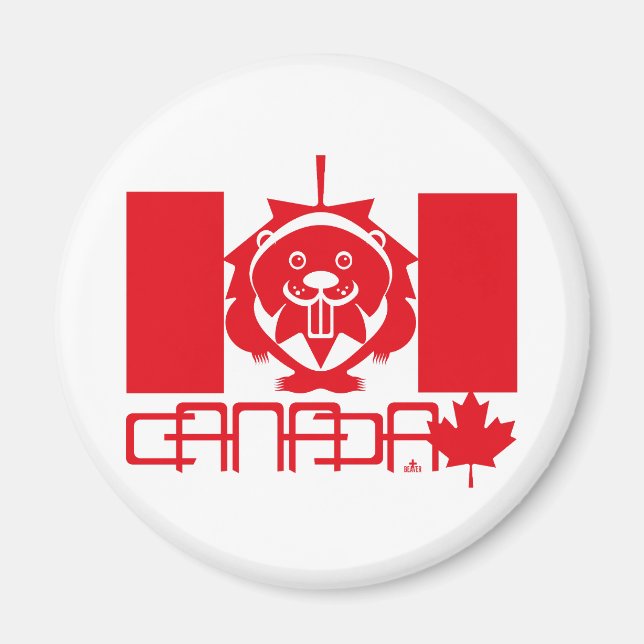 LOVE Castor/ Maple Flag Canada by Masanser Magnet (Front)