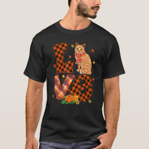 LOVE Cat Autumn Fall Kitty Kitten Owner Orange Buf T-Shirt