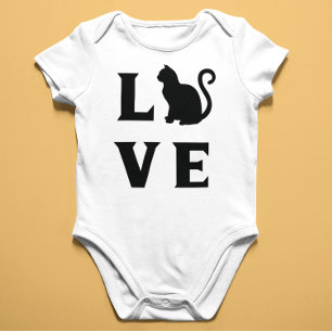Love Cat Baby Bodysuit