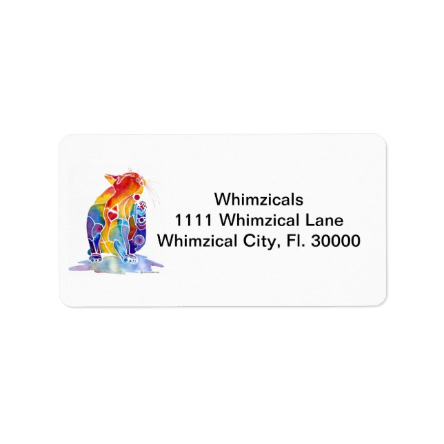 Love Cat in Rainbow Colours Label (Front)