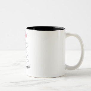 Love Cat valentine's day Mug-perfect gift Catlover Two-Tone Coffee Mug