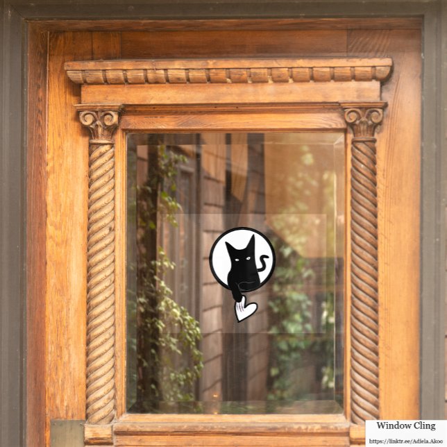Love Cat Window Cling  (Love Cat Window Cling designed by Poet Adiela Akoo - for a warm Halloween welcome at your door)