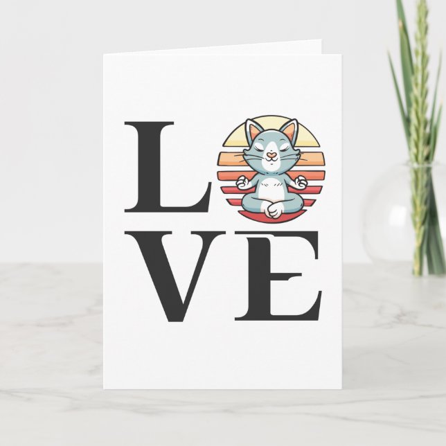 Love cats and meditation card (Front)