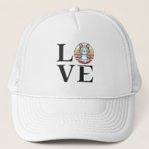 Love cats and meditation trucker hat
