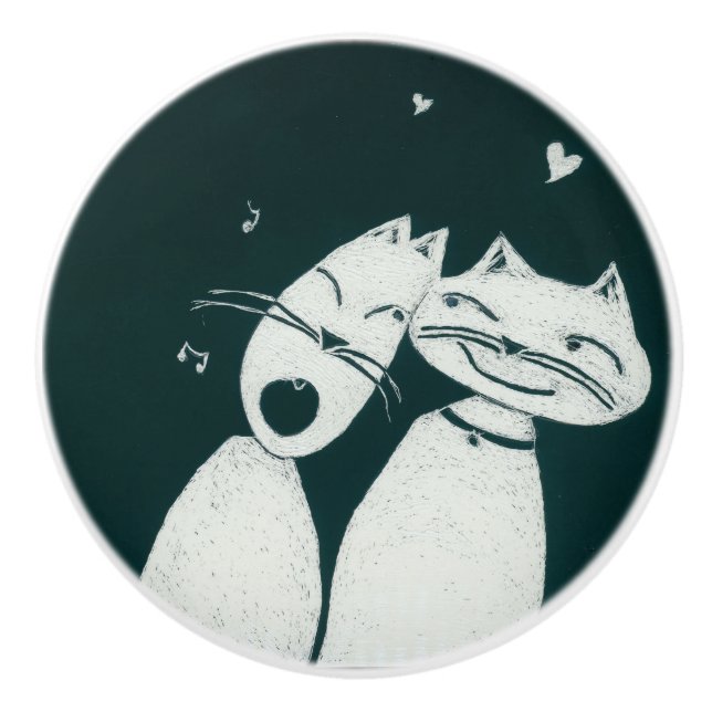 LOVE CATS CERAMIC KNOB (Front)