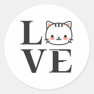 Love Cats Classic Round Sticker