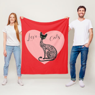 Love Cats  Fleece Blanket