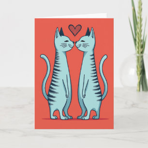 Love Cats Kissing Heart Card