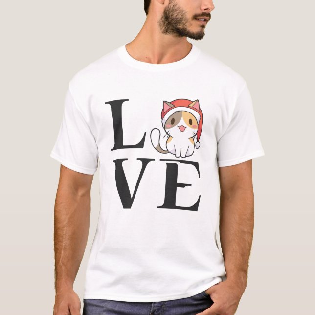 Love Cats – Santa Kitten T-Shirt (Front)