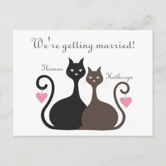 Love Cats Save The Date Announcement Postcard