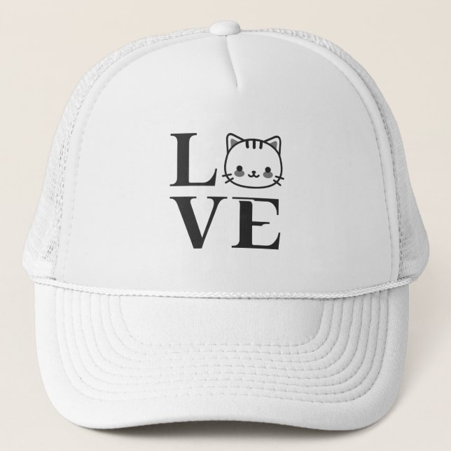 Love Cats Trucker Hat (Front)