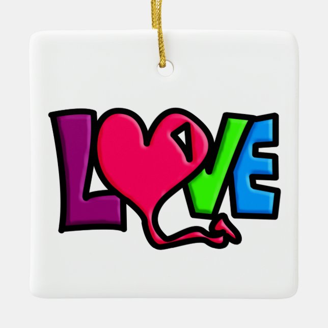 Love  ceramic ornament (Front)