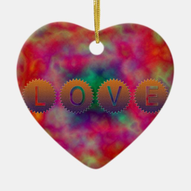 Love Ceramic Tree Decoration (Front)