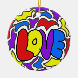 Love Ceramic Tree Decoration