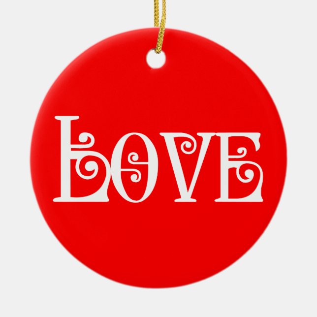 LOVE CERAMIC TREE DECORATION (Front)