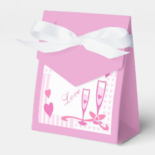 Love, Champagne & Hearts Light Pink Tent Favour Bo Box