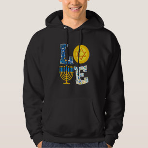 Love Chanukah Hanukkah Funny Gifts for Men Women M Hoodie
