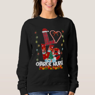 Love Charge Nurse Santa Hat Candy Xmas Pajama Sweatshirt