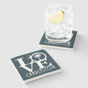 LOVE Charleston SC Stone Coaster