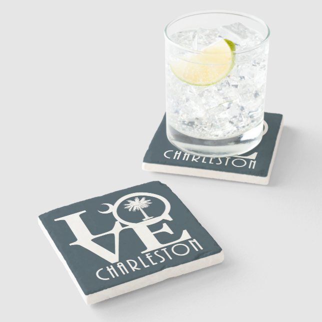 LOVE Charleston SC  Stone Coaster (Side)