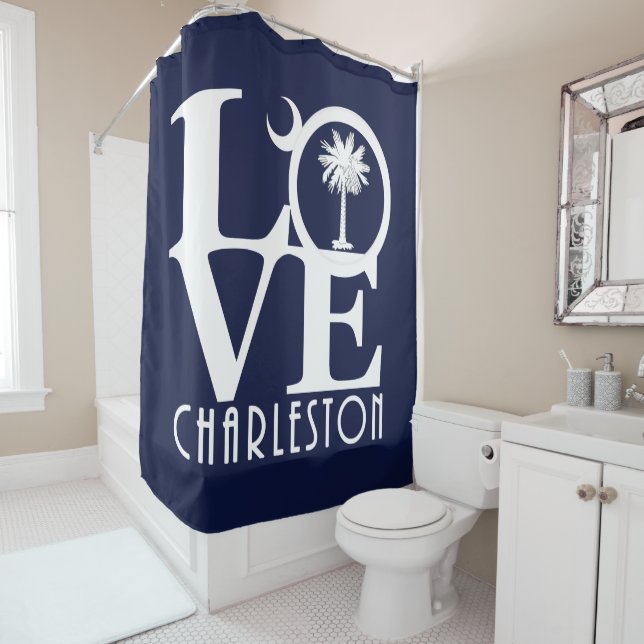 LOVE Charleston  Shower Curtain (In Situ)
