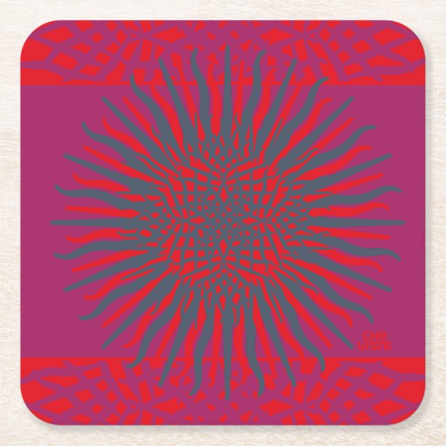 LOVE Che dresses vers 2024 by MASANSER PIXELAT Square Paper Coaster (Front)