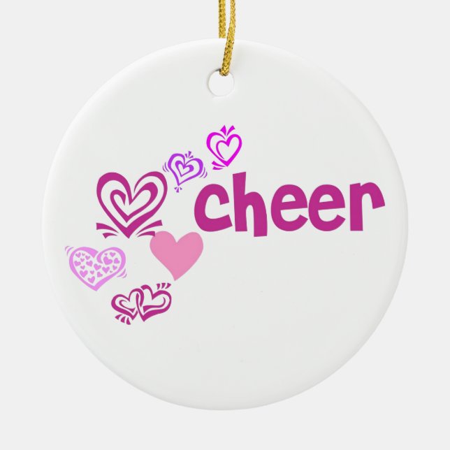 Love Cheer Ceramic Tree Decoration (Front)