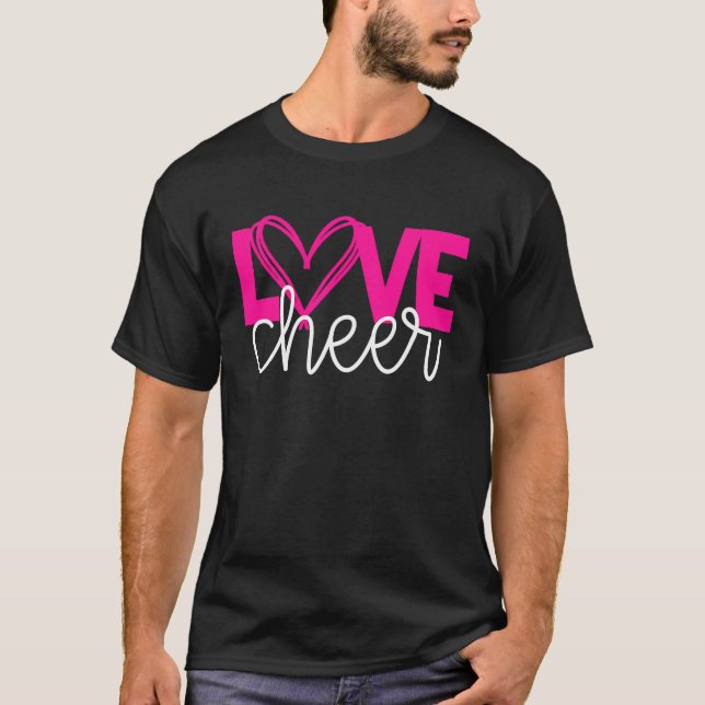 Love Cheer Cheerleading  for Her High School Footb T-Shirt (Front)