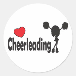Love Cheerleading Classic Round Sticker