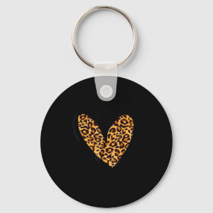 Love Cheetah Leopard Print Heart Valentines Day Gi Key Ring