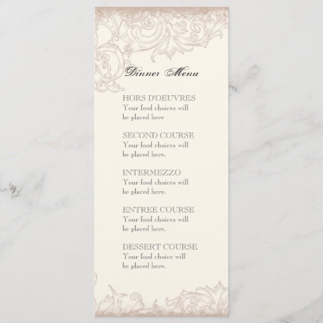 Love & Cherish Blue Hydrangea Floral Wedding Menu (Front)
