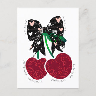 Love cherry much funny fruit postcard