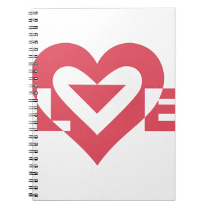 Love Cherry Pink Spiral Notebook